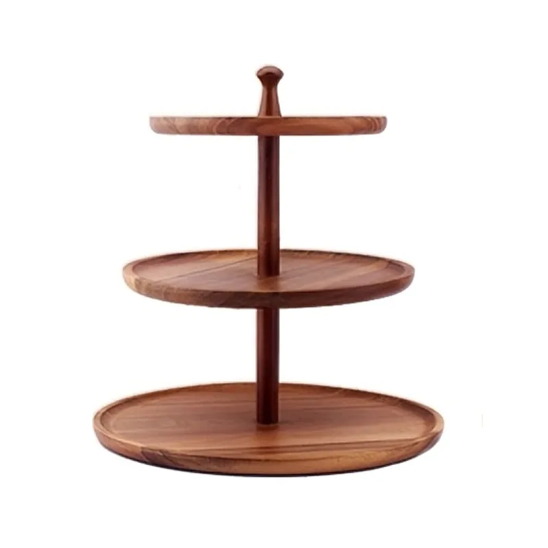 Večstopenjsko leseno stojalo za sladice